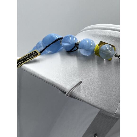 Vintage Hong Kong Swirl Dimension Genuine Lucite One Strand Necklace Tags New - Picture 9 of 12